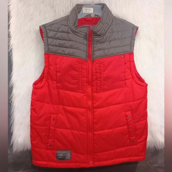 Mark Echo Red and Black Sleeveless Front Zip Vest Size XL - Picture 3 of 12